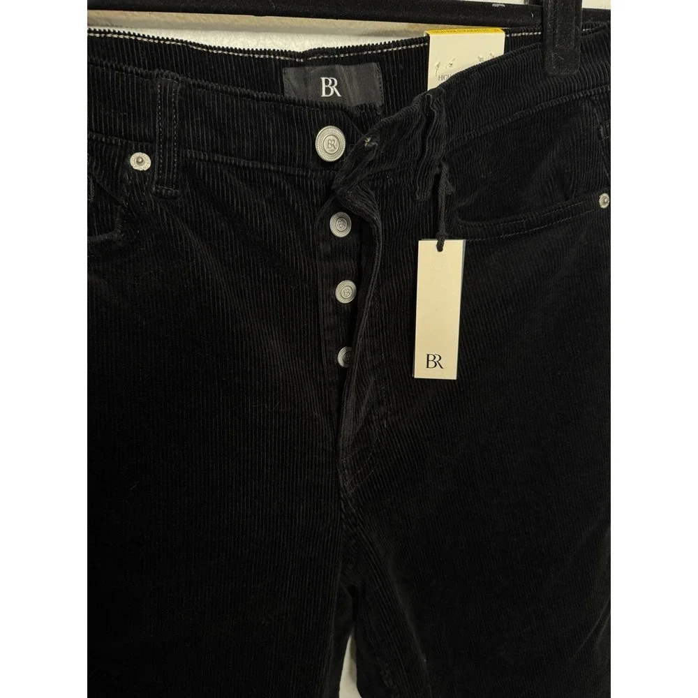 Banana Republic Women's Sz 29 Black High‎ Rise Straight Fit  Corduroy NWT